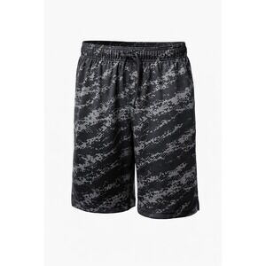 ATHLETIC Shorts Mens Medium Black Gray Digital Camo Drawstring Training Gym